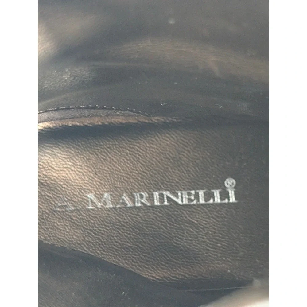 A. Marinelli Archer Brown Tooled Leather Floral Mid Calf Boots 7.5 M Brazil Made - Picture 9 of 11